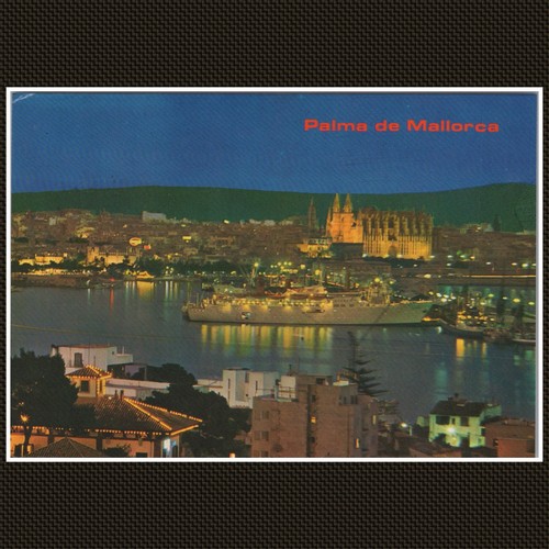 Palma mallorca night harbor - de,