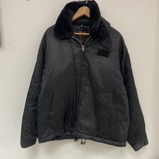 Schott Security Jacket Mens Medium Black Bomber Fur Collar Bodyguard READ