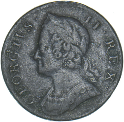 1753 halfpenny george ii - 1753,
