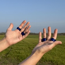 Blue Recycled Glass Rings