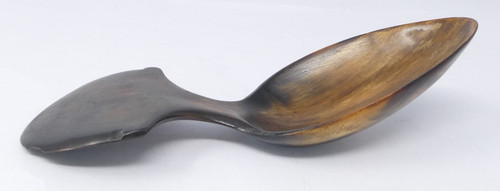 Horn caddy spoon amber brown - horn,