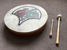 Vintage Irish Bodhrán Drum – Handcrafted, Celtic Design + 2 Tippers