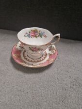 Royal Albert Lady Carlyle Pink Floral Bone China Tea Cup & Saucer