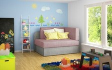 Children Corner Sofa Bed ROSA with Sleep Function Storage Container New