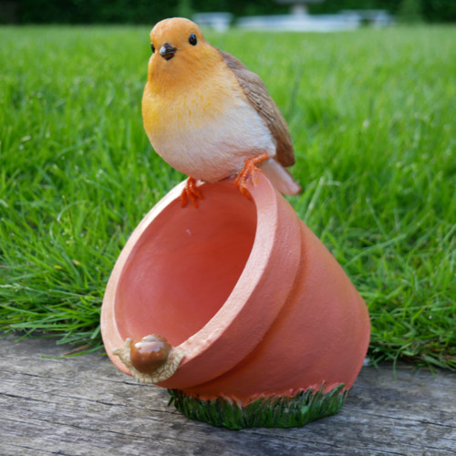Outdoor bird plant pot - plant,