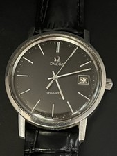 Vintage Omega Black Dial, Quartz, with Date, Steel - 1979