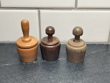 3x Vintage Miniature Wooden