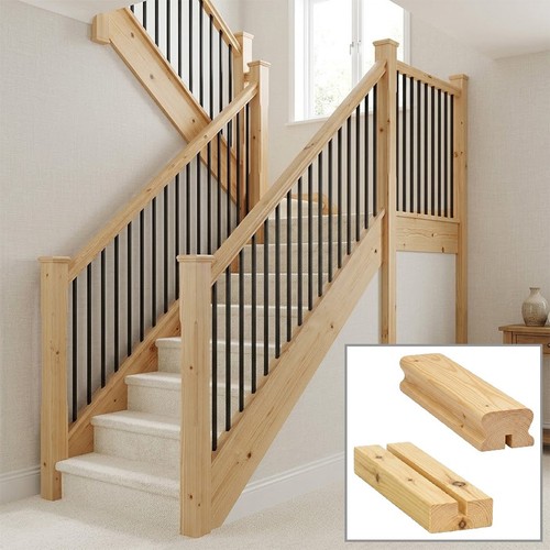 Pine lhr handrail baserail - pine, &