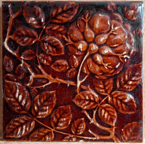 Victorian majolica tile - , by