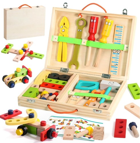 The wooden tool - box, toy