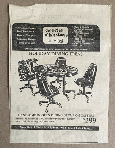 1970s dining set swivel chairs - dining,