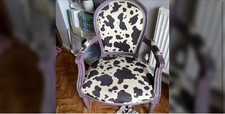 Statement Cow Print Accent Chair – Vintage French Style – Bold & Unique ??