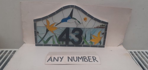 Hummingbird glass mosaic house - glass,