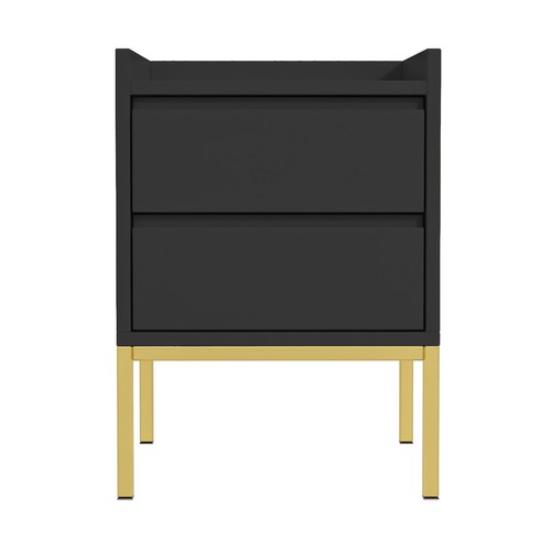 Bedside table black with - table, 2