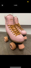 rookie roller skates size 3, pink with gold laces, excellent condition 
