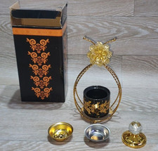 Bakhoor  Incense Burner Ceramic & Metal  Decorative Gold & Black Not Used In Box
