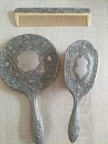 Vintage mirror brush and comb - vintage,