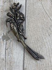 Vintage Sterling Silver 925 Brooch with Bird Sitting On A Branch