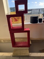 Red Solid Wood Handmade Cube
