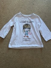 Little Sister Baby Top Tshirt 6-9 Months Next Long Sleeve