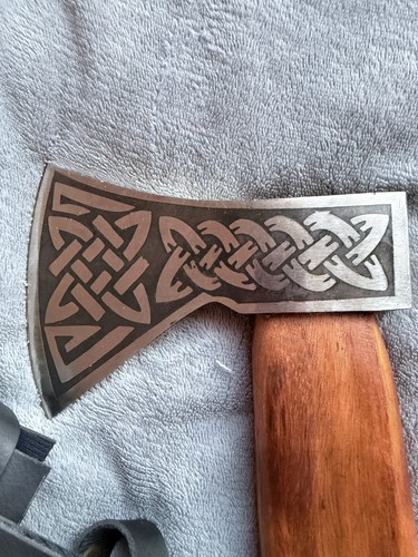 Handmade engraved axe carbon - axe,