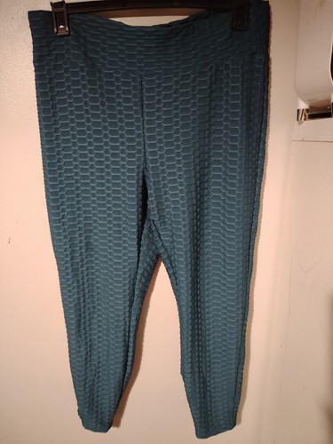 Teal scrunch butt gym leggings - butt,