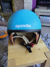 SPADA RAZE MATT BLUE OPEN FACE HELMET LARGE With Tinted Visor