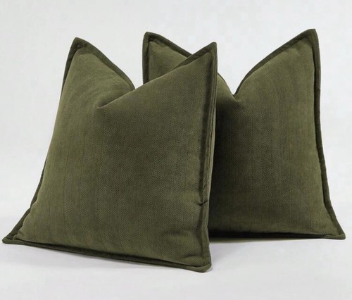 Olive green cushion covers - 2x,