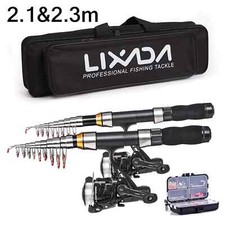 Telescopic Fishing Rod Reel Carbon Fiber Pole Spinning Reel Fishing Bag Full set