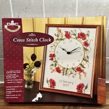 Vintage dmc cross stitch clock - dmc,