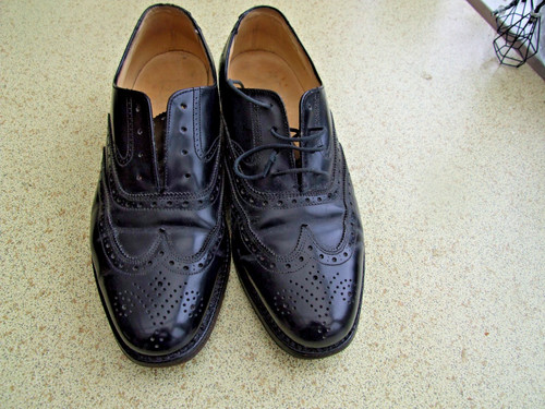 Mens black brogue shoes - black,