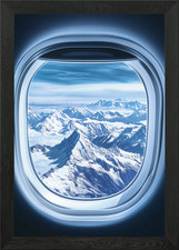 Airplane Window View Framed Wall Art Poster Canvas Print Picture