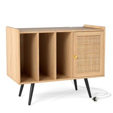 Turntable Stand w/ Rattan
