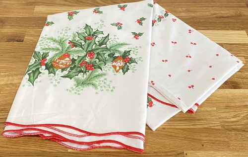 Vintage christmas tablecloth - vintage,