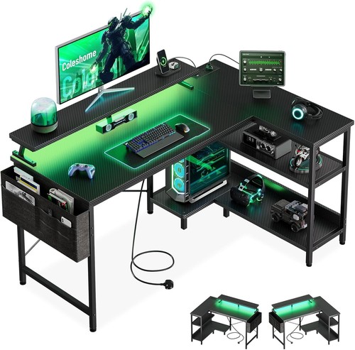 Shaped gaming desk with - l,