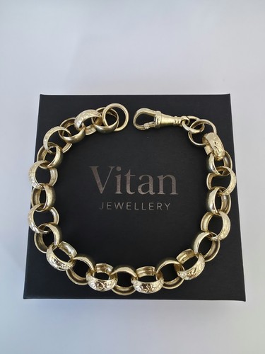 9ct gold belcher bracelet - 9ct,
