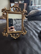 Dark Golden Framed Small Rectungular Standing Mirror 20x14x1 Cm Frame,Hongkong