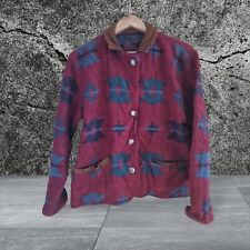 Woolrich Vintage Aztec Wool Jacket Women's M Medium Red Wool Button Up