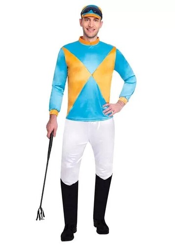 Adult mens blue jockey costume - blue,