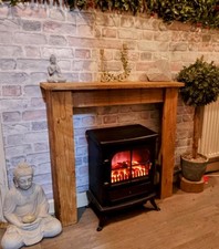 Solid Wood Rustic Fireplace Cover Suite Surround 82 X 90 x 20cm Handmade UK