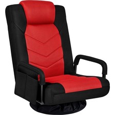 Reclining Swivel Floor Gaming Chair with Armrests and Adjustable Backrest