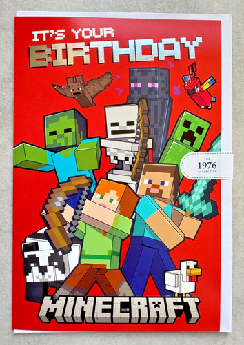 Minecraft birthday card - minecraft,