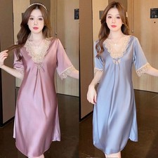 Women Satin Nightdress Faux