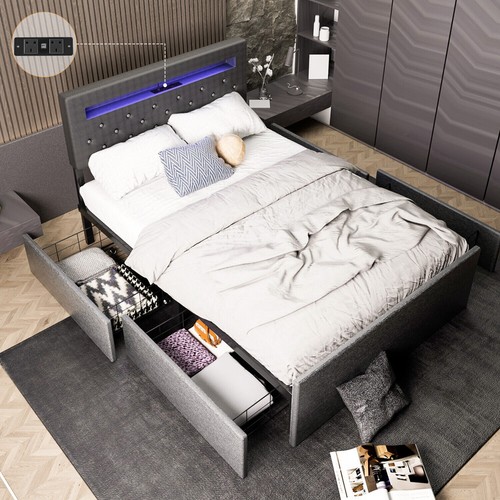 4ft6 double bed frame with - 4ft6,