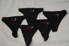 5 x OZZY OSBOURNE LOGO BLACK WOMEN'S PANTIES THONG UNDERWEAR OSFA NEW OFFICIAL