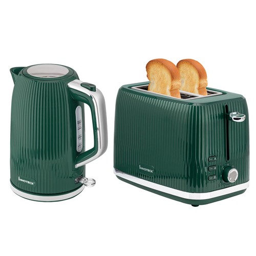 Dark green kettle and toaster - dark,