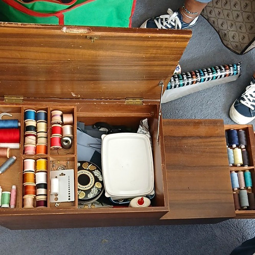 Retro wooden sewing - retro, box