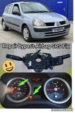 RENAULT CLIO mk2 CLOCK SPRING AIRBAG SQUIB SRS-Bypass Repair Fix DF071 + DF072