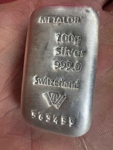 Metalor 100g silver bar - 100g,