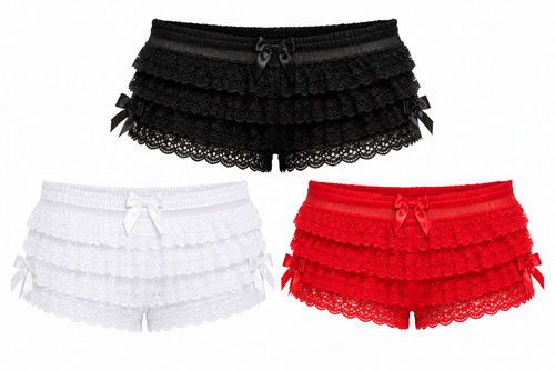 Womens frilly lace shorts - womens,